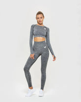 Move Seamless Long Sleeve Crop Top | Grey Marl WOMEN'S BEST